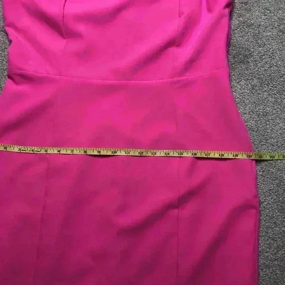 Sam Edelman Off The Shoulders Dress Sz 12 Barbiecore Shocking Pink Neon - Picture 4 of 11